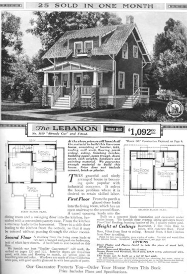 An image of a Craftsman home from the Sears catalog. Image courtesy of http://www.searshomes.org/